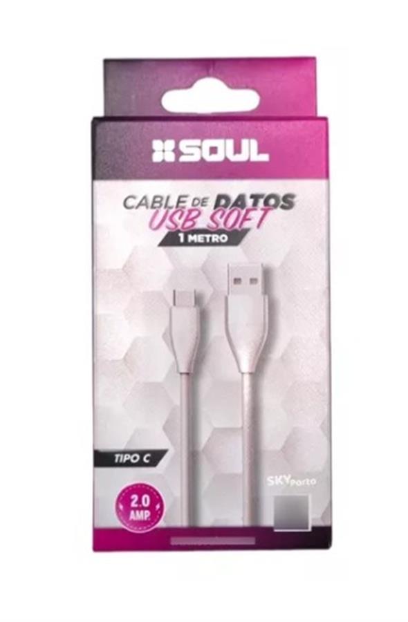 Cable Usb-c Soft 2 Metros Soul Carga Y Datos Tipo C