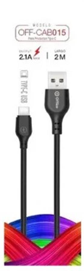 Cable USB USB Tipo C x2 Metros OFF-CAB015 NEGRO