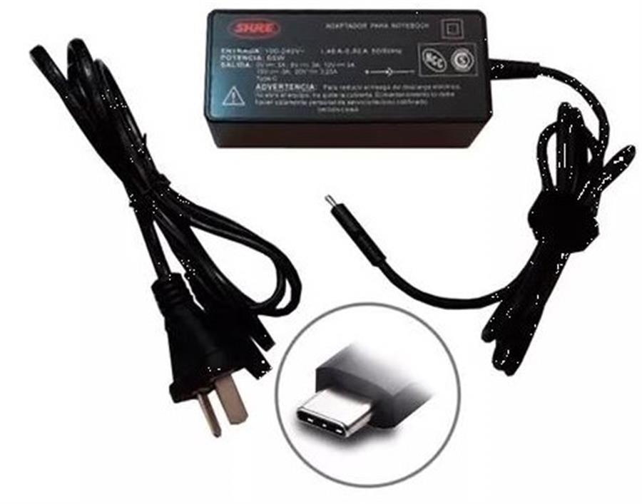 CARGADOR NOTEBOOK  20V/2,25A - TYPE C  ACER/ASUS/TOSHIBA/LENOVO/ DELL/HP/COMPAQ/SAMSUNG SH-CNF45W-2